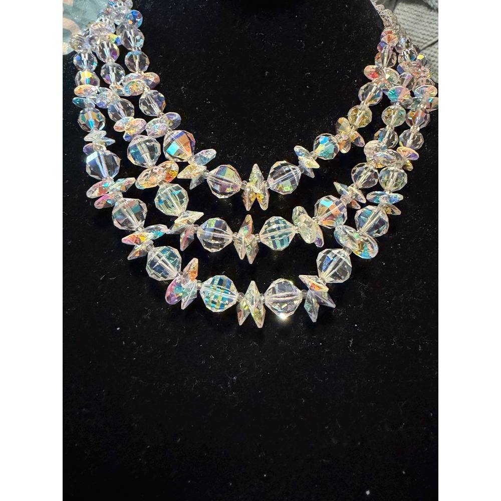 Vendome 3 Strand AB Crystal Necklace